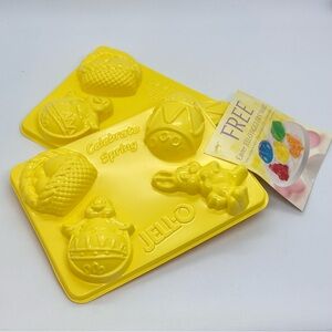 Set of 2 JELL-O Easter Jiggler Molds Yellow Celebrate Spring NOS 2008 Makes 8